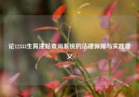 论12333生育津贴查询系统的法律保障与实践意义