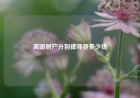 离婚财产分割律师费多少钱