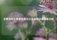 交警为什么着急签责任认定书的法律视角分析